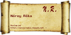Nérey Réka névjegykártya
